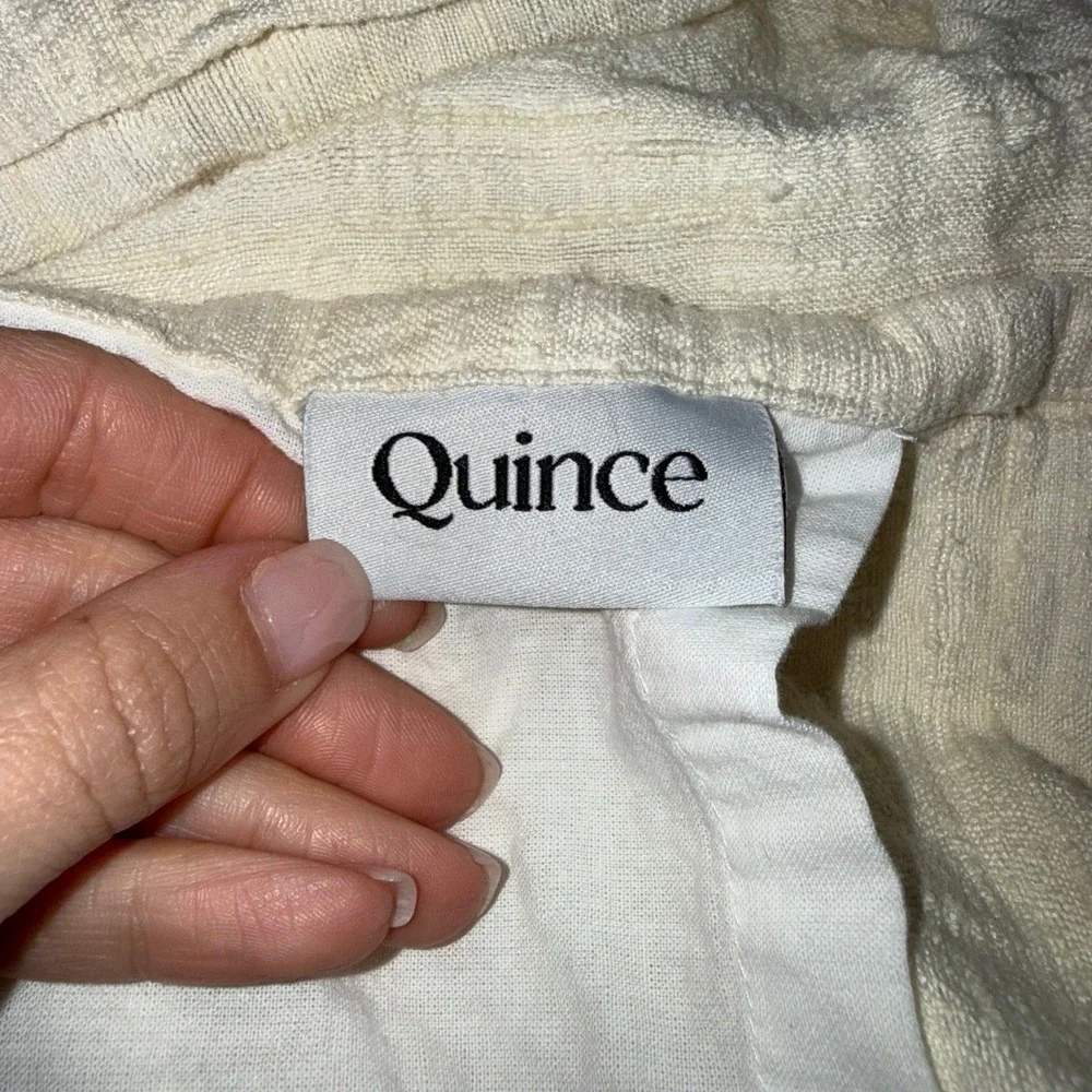 Quince Raw Silk Curtain Panel Pair 48x84 Off-White Excellent Cotton Lined Luxury